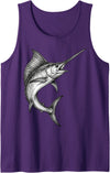 Swordfish Fish Angler Fisherman Art Vintage Swordfish Fish Fishing Fisherman Angler Tank Top - Purple