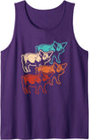 BALARI Retro Pig Vintage Pig Lover Farmer Men Women Tank Top - Purple