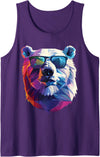 Funny Polar Bear Gift for Men, Women, Dad & Mom Polar Bear Dad Mom Cool Sunglasses - Polar Bear Tank Top - Purple