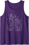 Highland Cow Art Animal Lovers Outfit Highland Cow Art Animal Memories for Women Girls Mom Tank Top - Purple