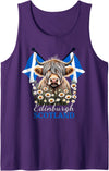 Highland Cow Designs Matching Family Mom Dad Kids Edinburgh Scotland Highland Cow Scottish Ancestry Vacation Tank Top -
