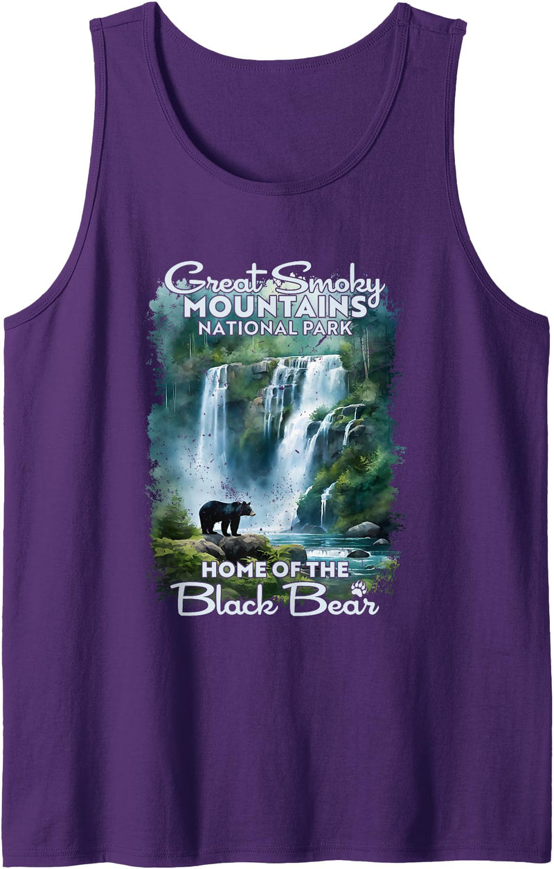 Savvy Designs Stl Great Smoky Mountains National Park Home Of The Black Bear Tank Top - Purple
