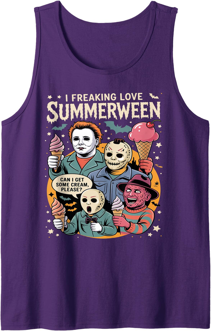 Flo Design Summerween Outfits Summerween Spooky Summer summerween party Halloween Summer Tank Top - Purple