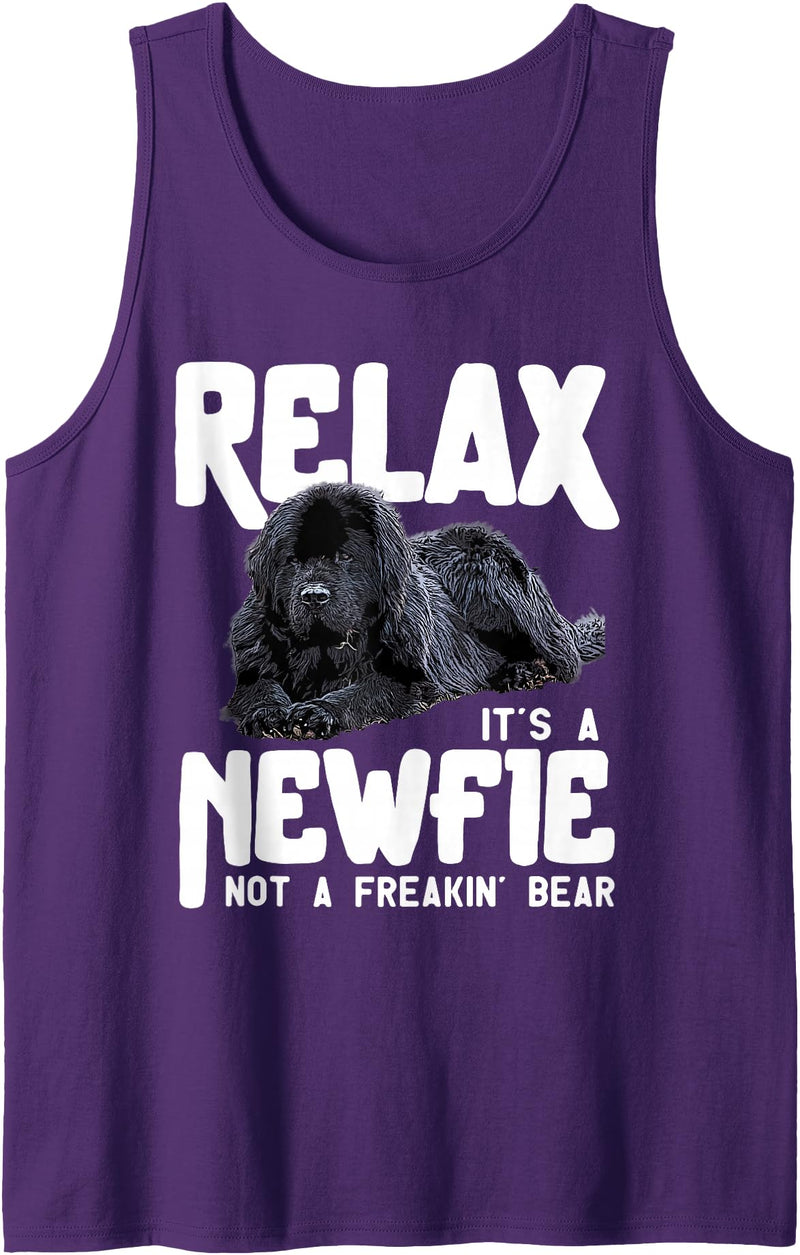 Newfoundland Dog Shirts Relax It's A Newfie Not A Freakin' Bear - Newfoundland Dog Tank Top - Purple