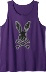 Easter Rabbit Crossbones Gothic Bunny Jolly Roger Flag Egg Tank Top in Purple