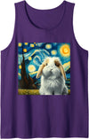 Mini Lop Rabbit Starry Night Tank Top in Purple