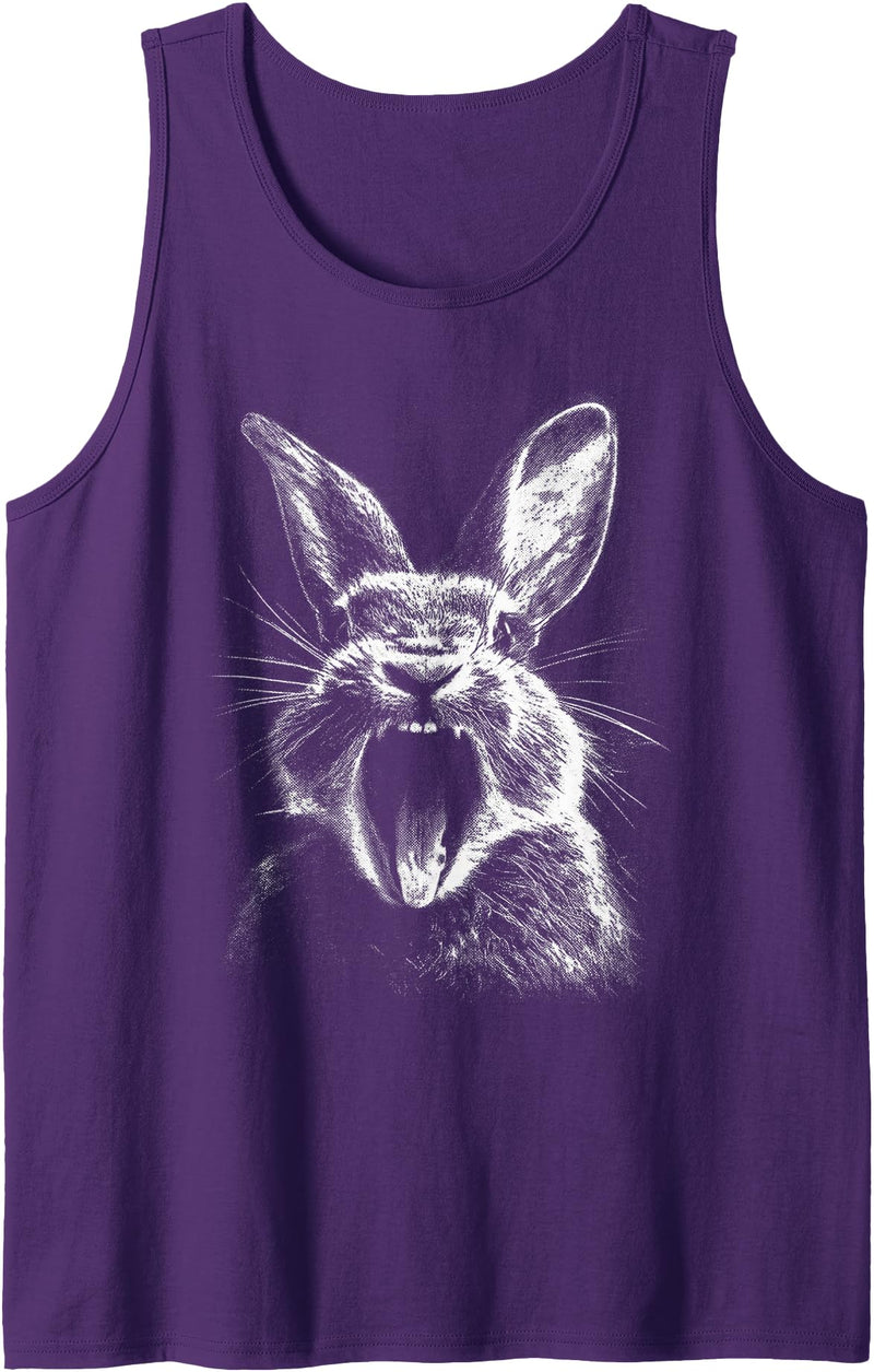 Rabbit Dark Gothic Grunge Aesthetic 90s Urban Streetwear Tank Top in Purple
