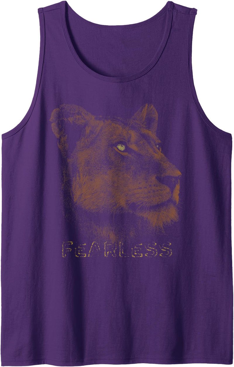 Lioness Graphic Tee Shirts for Women Girls Cool Lioness Graphic Shirt Fearless Women Girls Female Lion Tank Top - Purple