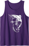 Dark Aesthetic Animals Urban Streetwear Co. Dark Gothic Polar Bear Grunge Aesthetic Goth Skull Art Tank Top - Purple