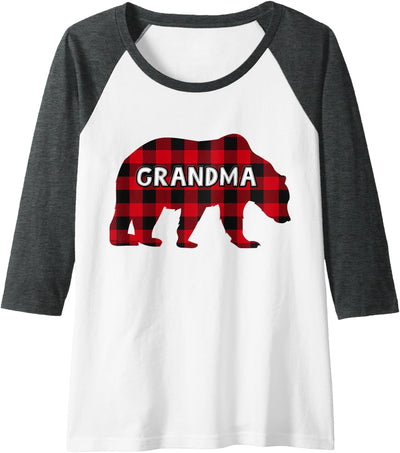Dibble Dabble Matching Family Buffalo Plaid Bear T-Shirt