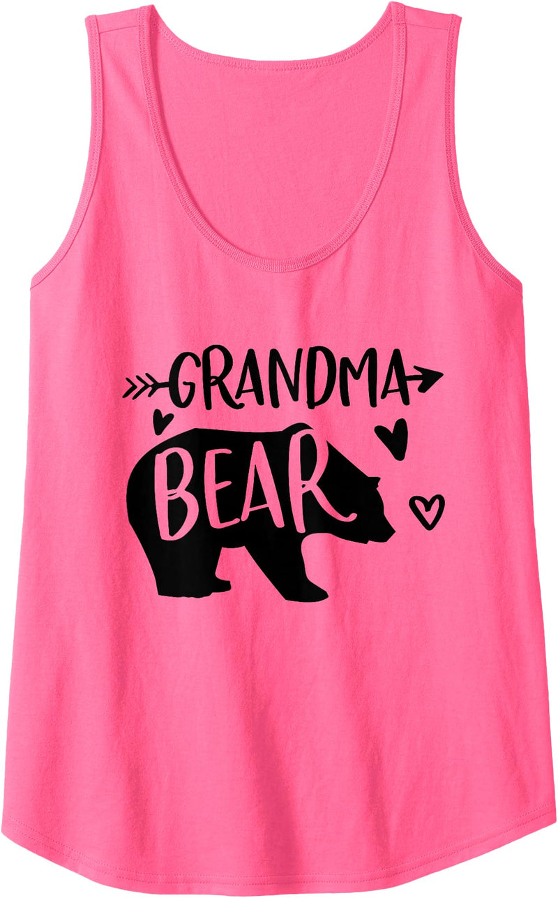Cute Grandma Bear Gifts Womens Grandma Bear Gift, Gift for Grandma, Funny Grandmother Gift Tank Top - Neon Pink
