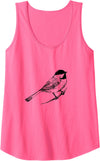 Chickadee Bird Animal Birding Tank Top - Neon Pink