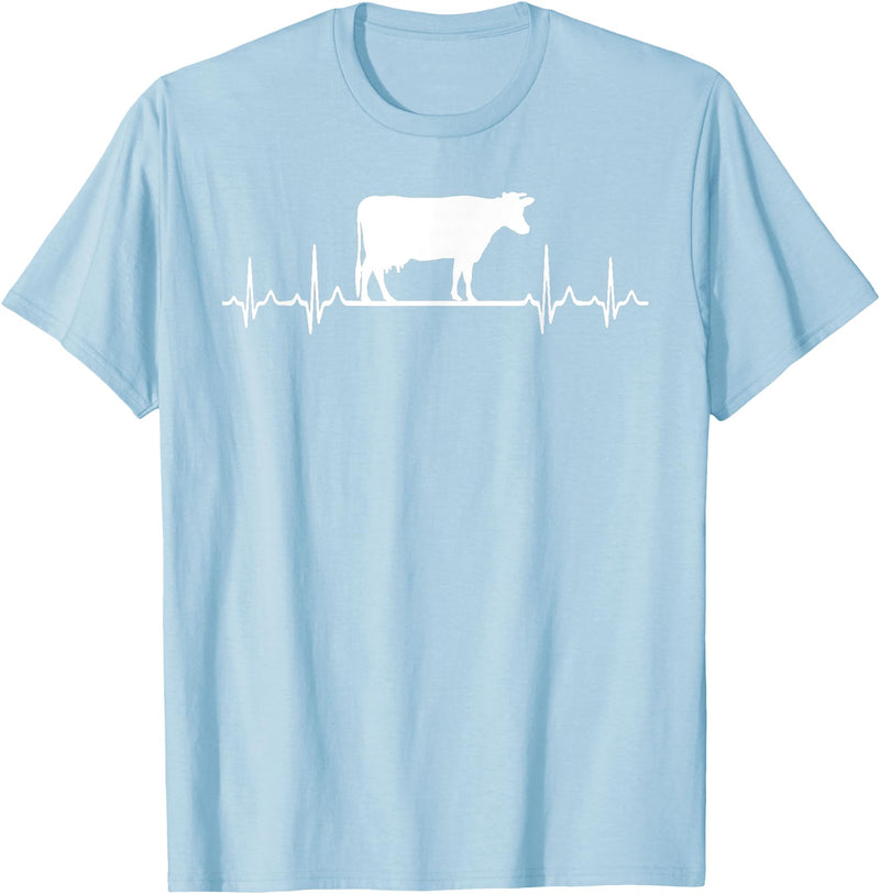 Farm and Holstein Cow for Men and Cattle Clothing Heartbeat Pulse ECG - Holstein Rancher For Cattle Farmer T-Shirt - Baby
