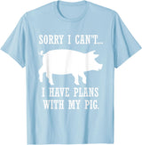 Lustige Schwein Bauernhof Tier Zitate Plans with My Pig Farmer Piggy T-Shirt - Baby Blue
