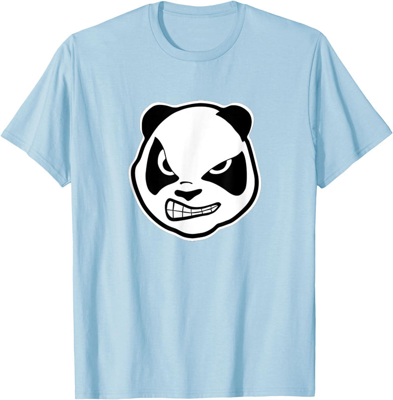 Panda Smile T Shirt Angry Panda Bear T Shirt (animal shirt) - Baby Blue