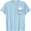 Arctic Polar Bear Gifts And Tees Polar Bear In a Pocket Cute Pocket Polar Bear T-Shirt - Baby Blue