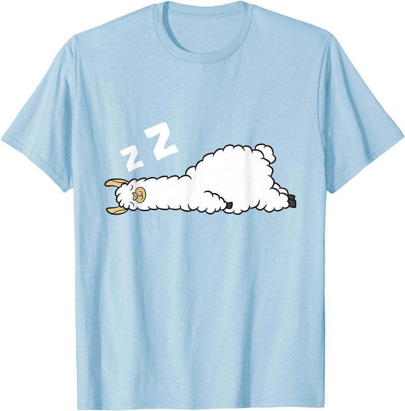 Sleeping Animals Tees And Gifts Llama Sleeping Tired Llama Pajama Love Llamas T-Shirt - Baby Blue