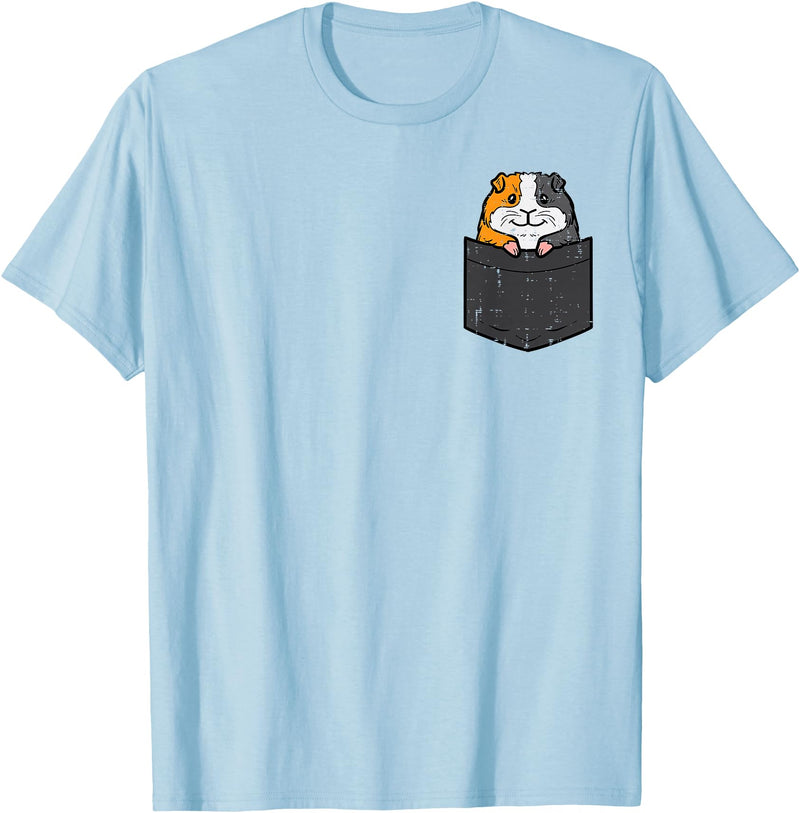 Guinea Pig Shirts For Men Women Kids Gift Guinea Pig Pocket Funny Cavy Rodent Animal Men Women Kids T-Shirt - Baby Blue