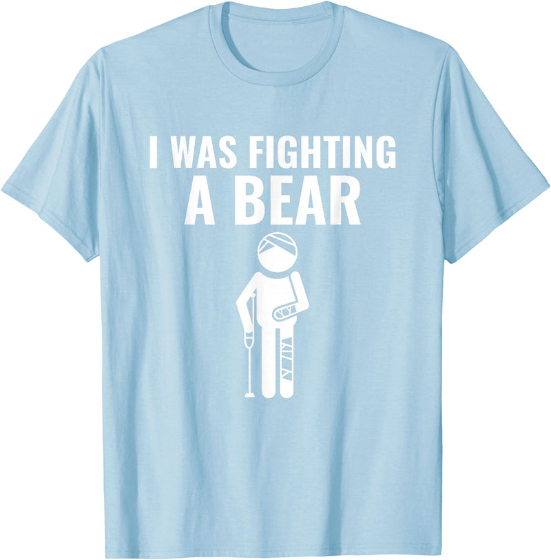 Handicap PWD Amputee And Disabled Apparel I Fought A Bear Handicap Amputee PWD Disabled T-Shirt - Baby Blue