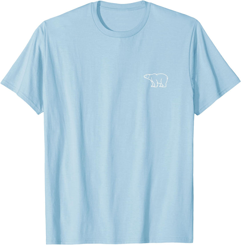 The Polar Bear Apparel Co Polar Bear Minimalist Badge Patch Line Art T-Shirt - Baby Blue