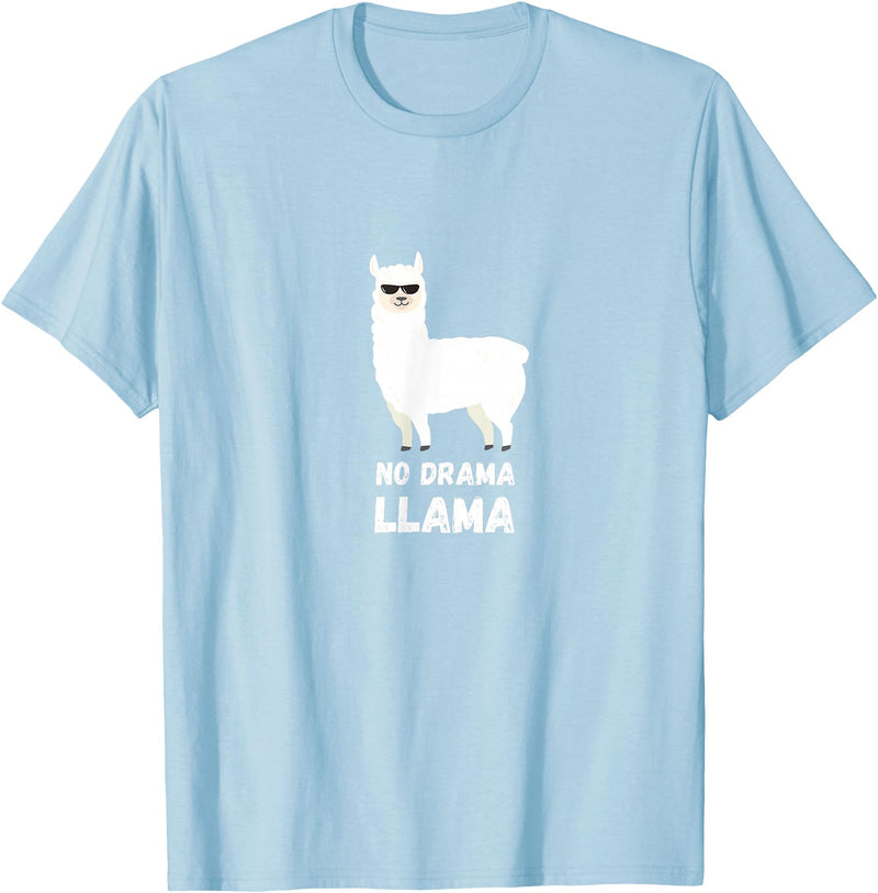 No Drama Llama Funny Llama T-Shirt - Baby Blue