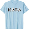funny saying Gifts for Family Members and more Mama Cow Print Cow Pattern Mother's Day T-Shirt - Baby Blue