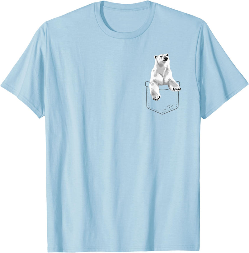 Polar Bear Gift Polar Bear Accessories & Stuff Cute Polar Bear For Men Women Kids Pocket Animal Zookeeper T-Shirt - Baby Blue