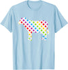 Rainbow Cow Shop Rainbow Cow Dots, Colorful Cow Print for Cow Lovers T-Shirt - Baby Blue