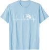 Loveable Highland Cows Hairy Coos Scottish Highland Cow Heartbeat EKG Pulse Highlander Cow T-Shirt - Baby Blue