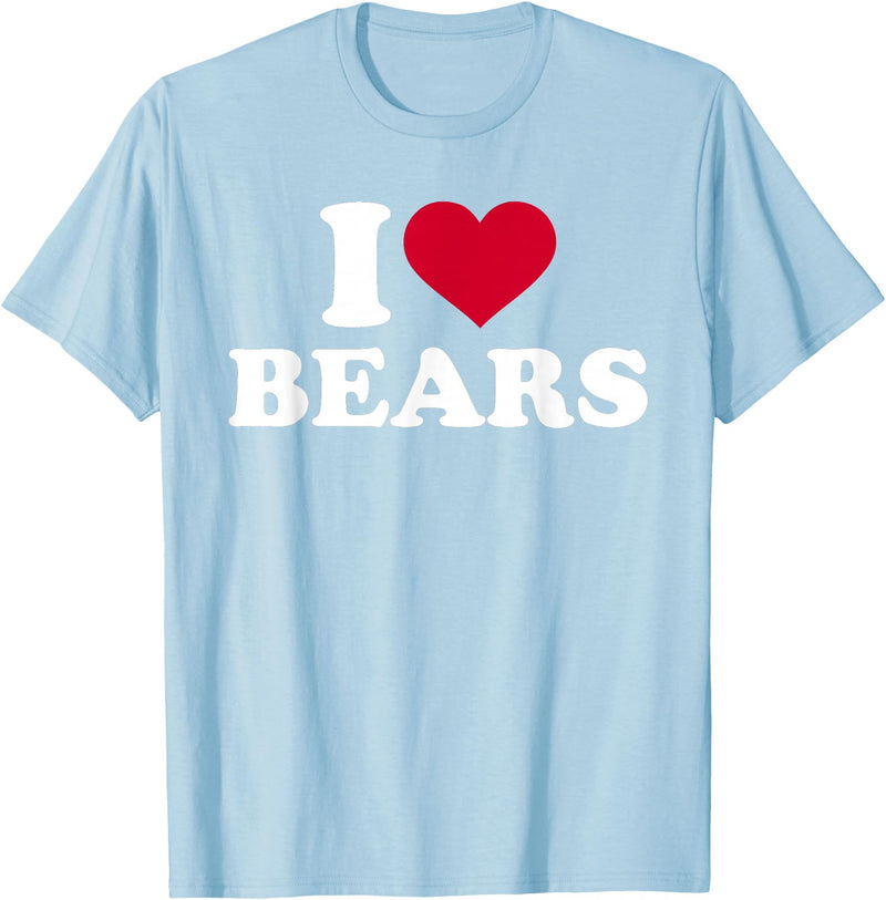 Bear Tshirts I Love Bears T-Shirt T-Shirt - Baby Blue