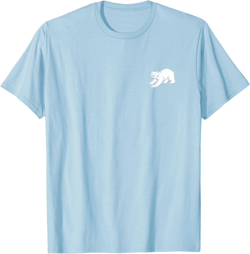 Playful Critter Apparel Co. Polar Bear Minimalist Black and White T-Shirt - Baby Blue