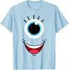 Planet Monster Face Funny Scary Monster Eyeball Face Easy Halloween Costume T-Shirt - Baby Blue