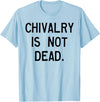 CAT COW CHIVALRY IS NOT DEAD T-Shirt - Baby Blue