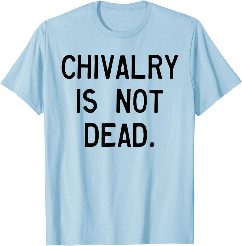 CAT COW CHIVALRY IS NOT DEAD T-Shirt - Baby Blue