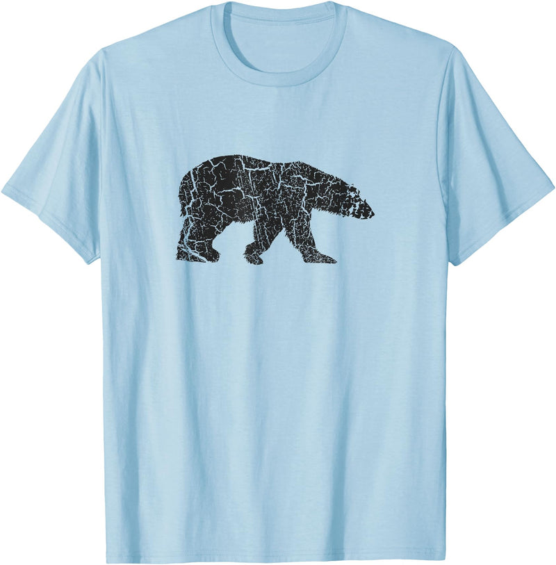 Vintage Polar Bear Merch and Gifts Polar Bear Distressed Print - Vintage Polar Bear T-Shirt - Baby Blue