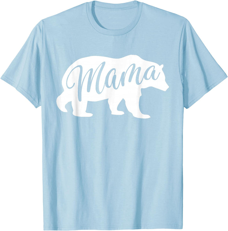 Funny Mama Bear Family Matching Gifts Clothing DJ Mama Bear T-Shirt - Baby Blue