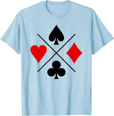 ALL SUITS PLAYING CARDS POKER FUN GAME TEES DIAMONDS SPADES HEARTS CLUBS PLAYING CARD SUITS POKER T-Shirt
