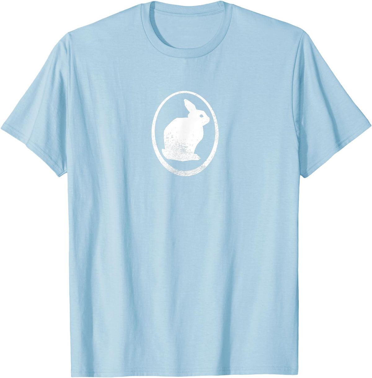 White Silhouette of a Bunny, Stylized for Rabbit Lovers T-Shirt in Baby Blue