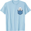 Funny Polar Bear in Pocket for Polar Bear Lover Cute Pocket Polar Bear Lovers T-Shirt - Baby Blue