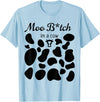 OscursBest Moo I'm a Cow Print Parody Costume Funny Graphic Not Spooky T-Shirt - Baby Blue