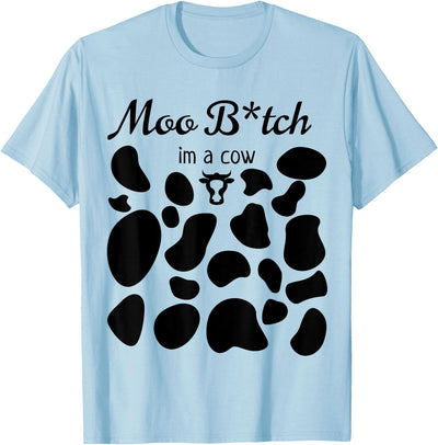 Moo I'm a Cow Print Parody Costume Funny Not Spooky T-Shirt