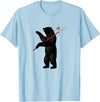 RealCoolShirts AWESOME AXE BEAR - Yaroslavl Russia Flag Halberd Bear Shirt T-Shirt - Baby Blue