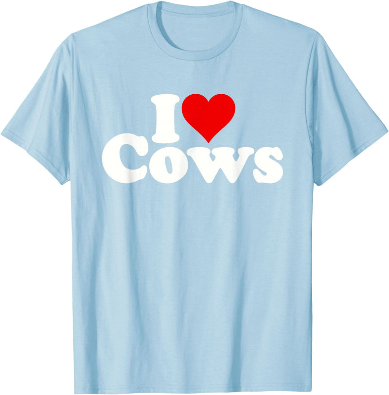 I HEART LOVE COWS I Love Heart Cows T-Shirt - Baby Blue