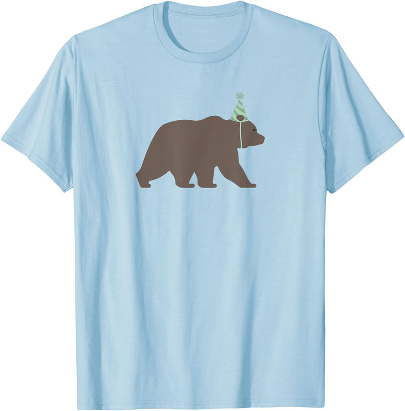 Birthday Animalz Bear Birthday T-Shirt, Kids Animal Birthday Shirt T-Shirt - Baby Blue