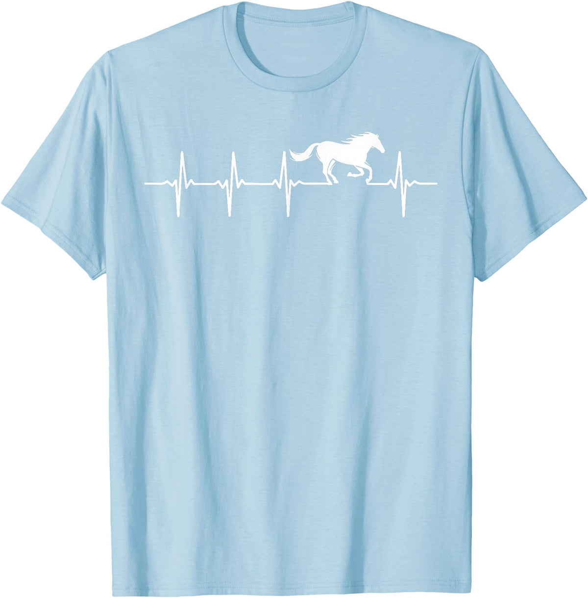 Heartbeat Horse Lover Gifts Women Men Girls Gifts Horse Lover Gifts Heart EKG Heartbeat Pulseline Cardiology T-Shirt - Baby Blue