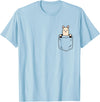 Llama Lover Designs by T&T Llama Lovers Cute Funny Llama in Pocket T-Shirt - Baby Blue