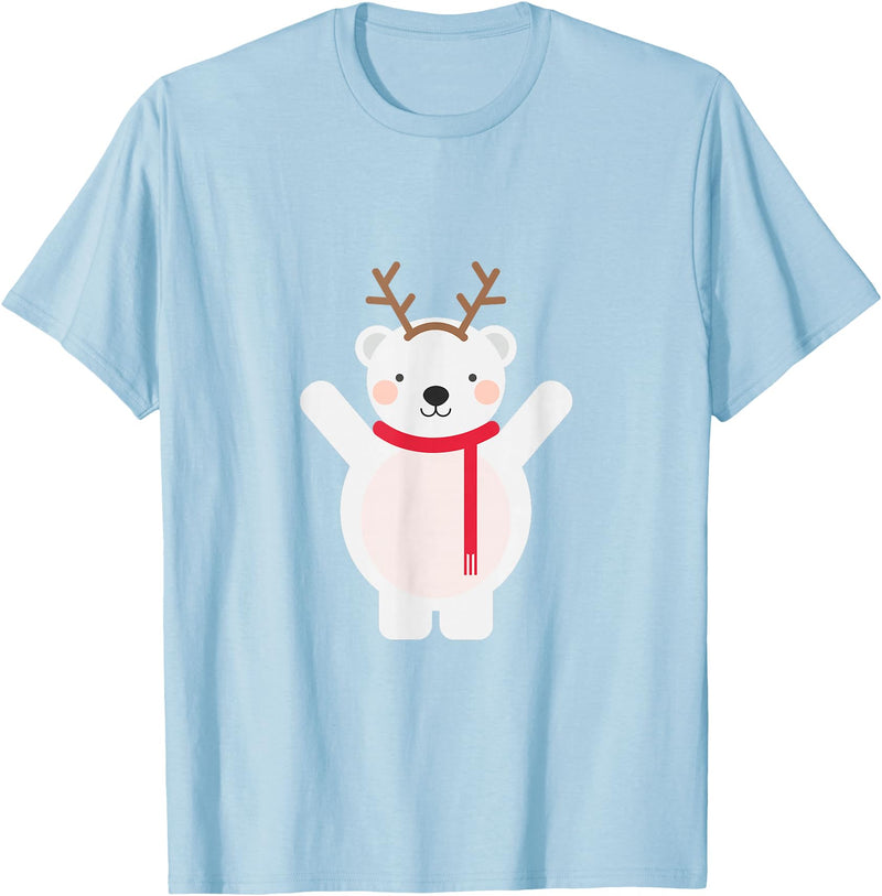 Ugly Sweater Designs Christmas Polar Bear T-Shirt - Baby Blue