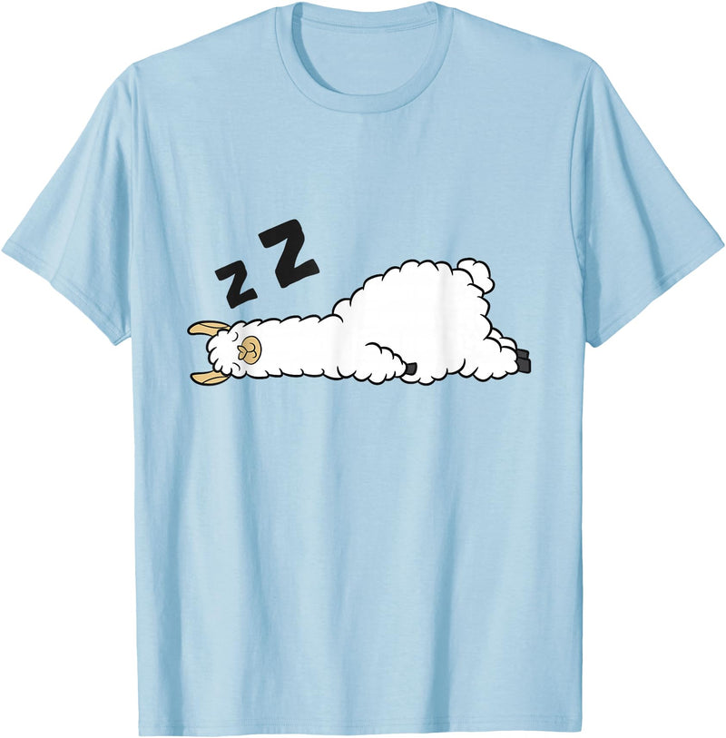 Sleeping Animals Tees And Gifts Llama Sleeping Tired Llama Napping Llama T-Shirt - Baby Blue