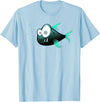 Toothy Fish Funny Snaggle-tooth Fish Art Illustration T-Shirt - Baby Blue