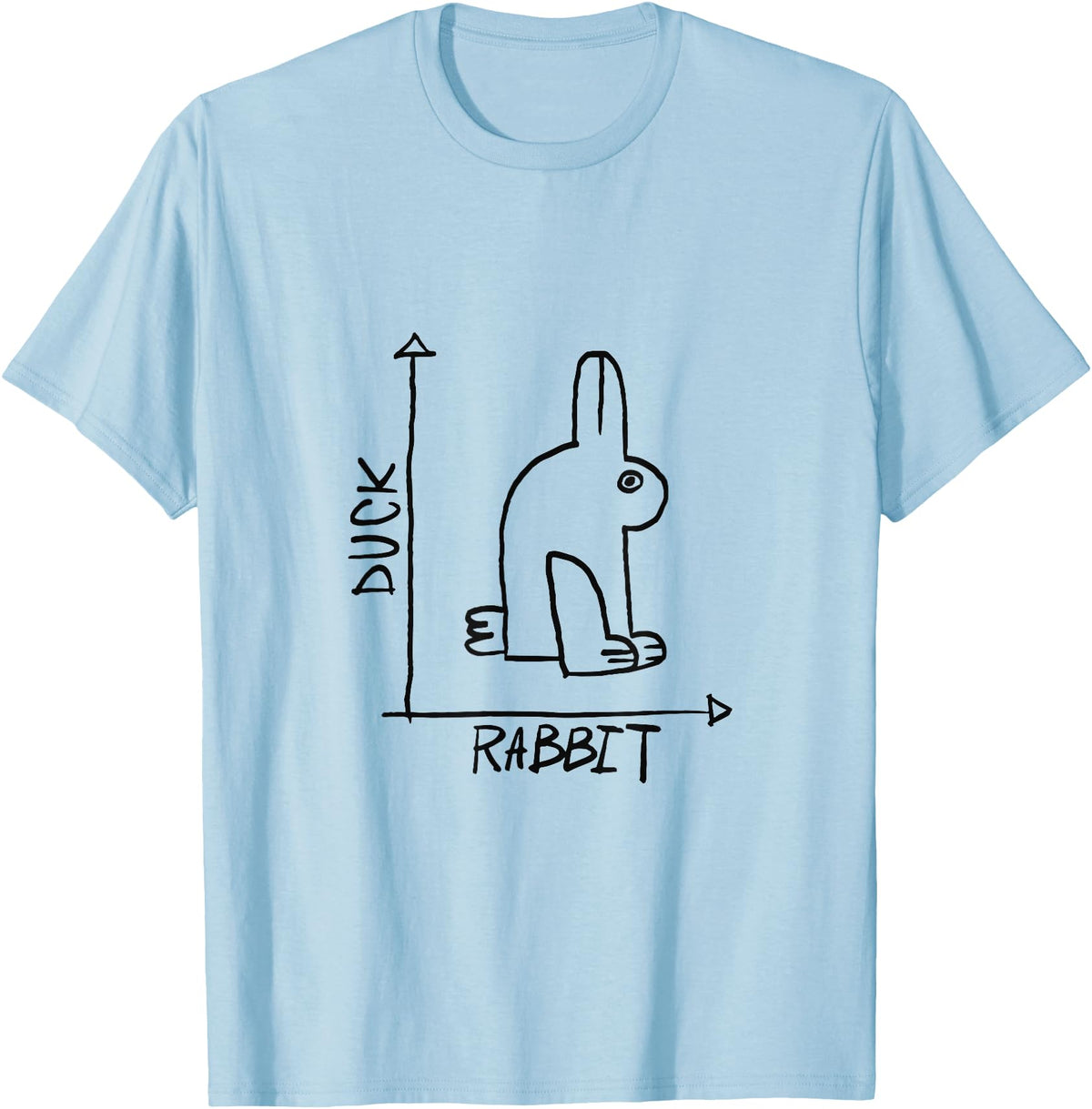 Funny Rabbit or Duck Animal Diptych Rabbit T-Shirt in Baby Blue
